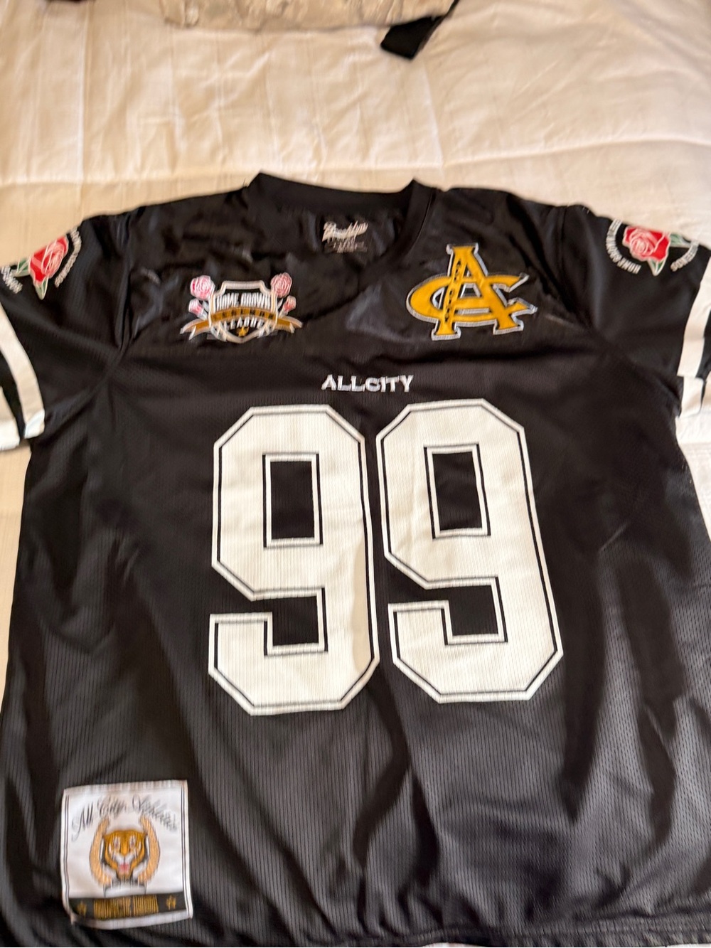 Brooklyn Cloth Black Jersey with White 99 and Gold Patch